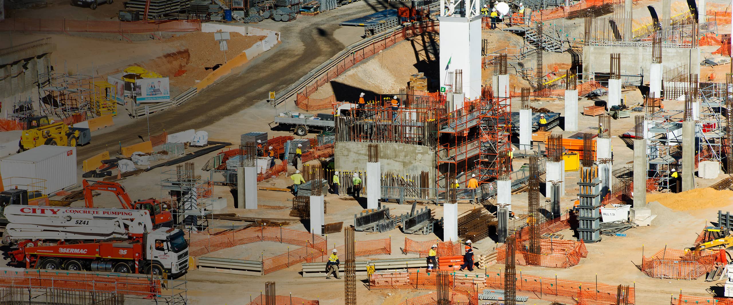 Busy construction site