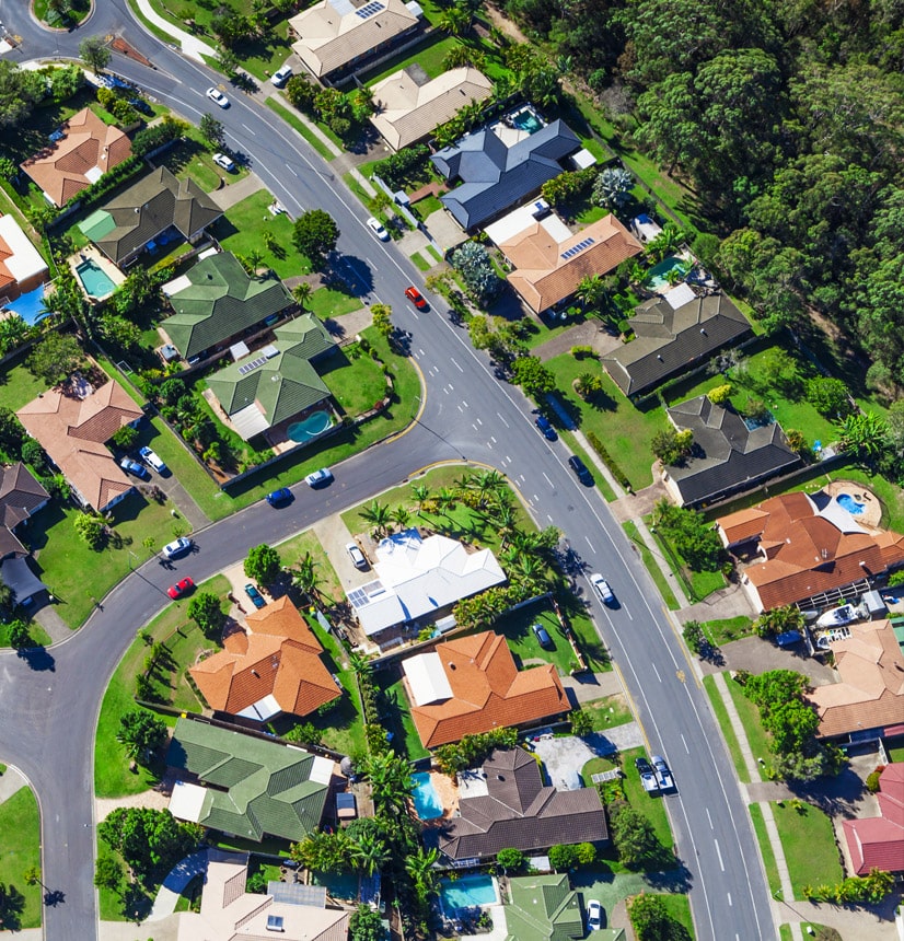 Aerial view of town